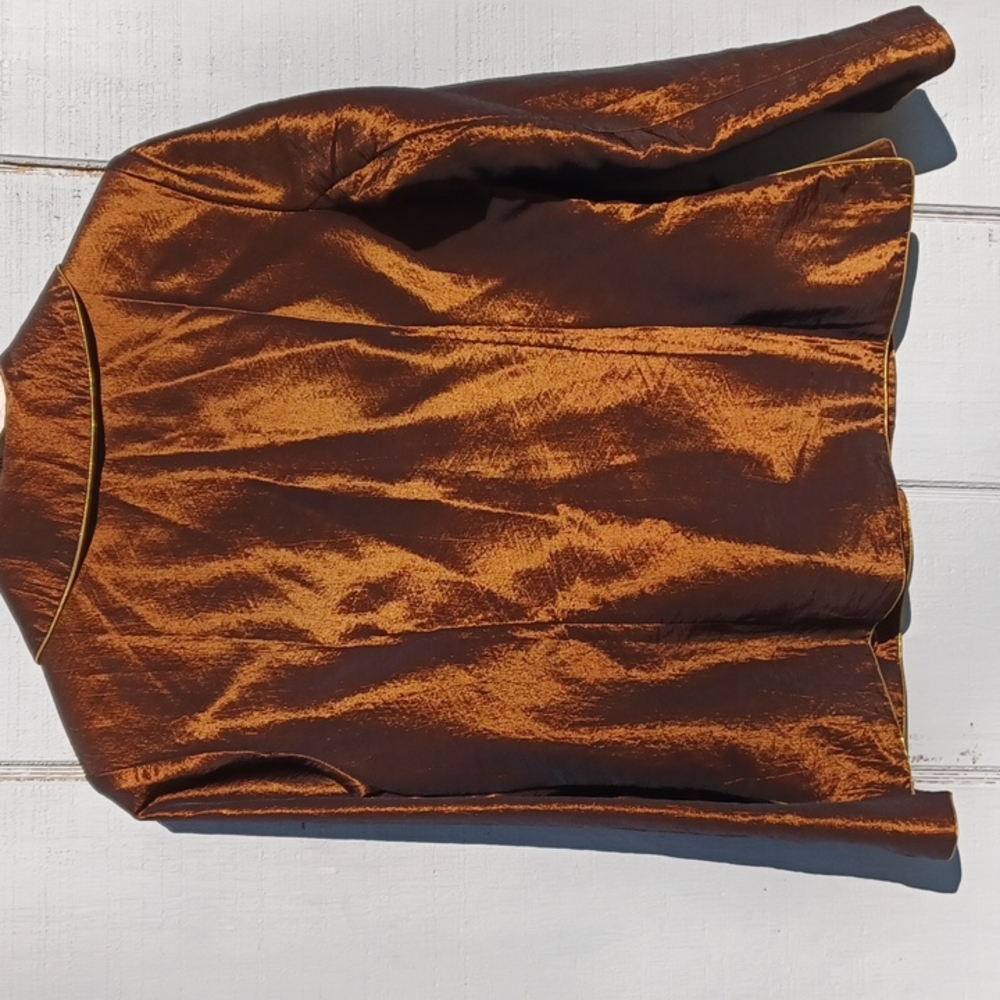 Vintage Raw Silk Cropped Light Blazer - Picture 9 of 10